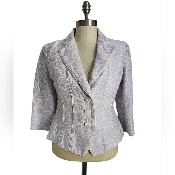 Les Copains Jackets & Blazers - LES COPAINS Made In Italy Lilac Floral Jacket | SZ 44/8
